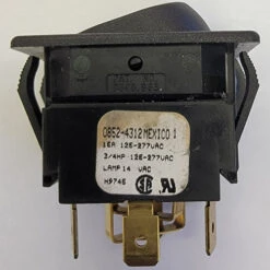 0852-4312 McGill On-Off-On Rocker With 2 14 Volt Red Lamps, Spade Terminals With Jumpers