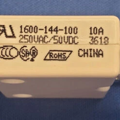 1600-144-100 Push To Reset 10 Amp Circuit Breaker, Snap In Mount, Spade Terminals, White Button