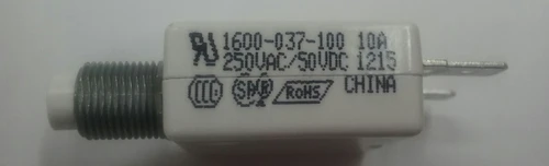 1600-037-100 Push To Reset Circuit Breaker, 10 Amp, White Button, Spade Terminals 1 1600-037-100 Push To Reset Circuit Breaker, 10 Amp, White Button, Spade Terminals
