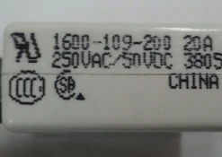 1600-109-200 Push To Reset Circuit Breaker, 20 Amps, White Button, Spade Terminals