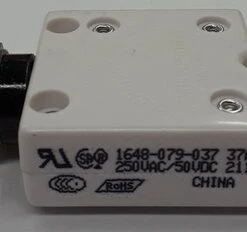 1648-079-037 Push To Reset 37 Amp Circuit Breaker, 15/32 Metal Bushing With Step