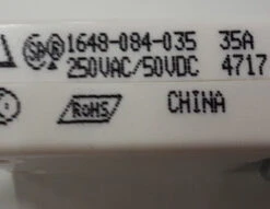 1648-084-035 Push To Reset 35 Amp Circuit Breaker, White Button, Bent Screw Terminals