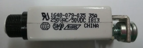 1648-079-035 Push To Reset 35 Amp Circuit Breaker, 15/32 Metal Bushing With Step 1 1648-079-035 Push To Reset 35 Amp Circuit Breaker, 15/32 Metal Bushing With Step