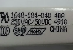 1648-084-040-97 Push To Reset 40 Amp Circuit Breaker, White Button, Bent Screw Terminals