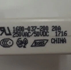 1680-037-200 Mechanical Products Push To Reset 20 Amp Circuit Breaker, 3/8"-27 Bushing Size