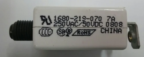 1680-219-070 Push To Reset 7 Amp Circuit Breaker, Mechanical Products, Black Button, Screw Terminals 1 1680-219-070 Push To Reset 7 Amp Circuit Breaker, Mechanical Products, Black Button, Screw Terminals