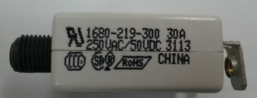 1680-219-300 Mechanical Products Push To Reset 30 Amp Circuit Breaker, Screw Terminals, Black Button 1 1680-219-300 Mechanical Products Push To Reset 30 Amp Circuit Breaker, Screw Terminals, Black Button
