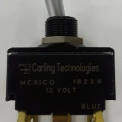 LT-2561-604-012 Carling On-Off-On Blue Lit Tip Double Pole Toggle Switch, Lit In All Positions, Spade Terminals