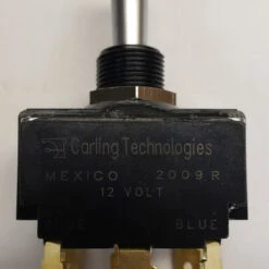 LT-2561-640-012-XAS1 Carling On-Off-On Blue Lit Tip DPDT Toggle Switch, Lit Blue Only In On Positions