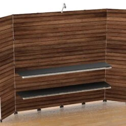 Trade Show Booths 10x10 | Capital | GOGO Panels -Eaton shop Capital Walnut Wood slatwall