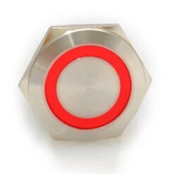 DH221NBSRZ110 22 Mm Anti Vandal Sealed Momentary Push Button Switch, 110 Volt Red Illumination