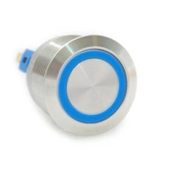 DH221NBSBZ110 22 Mm Anti Vandal Sealed Momentary Push Button Switch, 110 Volt Blue Illumination