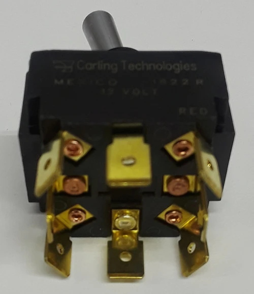 LT-2561-601-012 Carling On-Off-On Red Lit Tip Double Pole Toggle Switch, Lit In All Positions, Spade Terminals 2 LT-2561-601-012 Carling On-Off-On Red Lit Tip Double Pole Toggle Switch, Lit In All Positions, Spade Terminals - Image 2