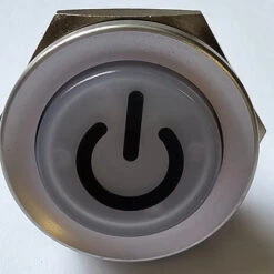 Otto Sealed Illuminated Power Dome Push Button, SPDT, 12 Volt White LED, Power Icon, Silver Case -Eaton shop POWER SWITCH WHITE 71430.1691505261