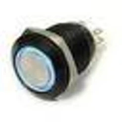 PV4F2Y011-345 Illuminated Blue Ring Anti Vandal Push Button Switch, 19 Mm, Two Position