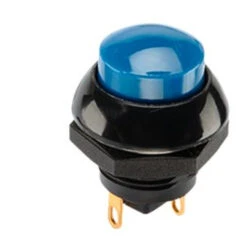 P9M-211126 Otto Latching On-Off Sealed Push Button Switch, Raised Blue Button