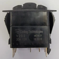 V2D2U66B Carling V Series Momentary On-Off Rocker Switch, 2 Independent Lamps