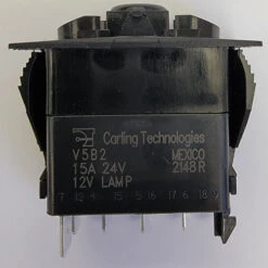 V5B2AN0B Carling V Series Single Pole Rocker Switch On-Momentary On, 1 Amber Led