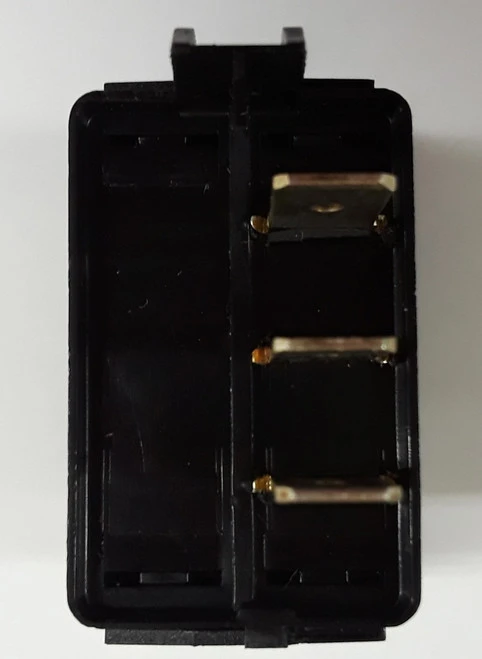 V8D2S00B Single Pole Rocker Switch Momentary On-Off-Momentary On, Spring Return To Center Off, No Lamps, Spade Terminals 3 V8D2S00B Single Pole Rocker Switch Momentary On-Off-Momentary On, Spring Return To Center Off, No Lamps, Spade Terminals - Image 3