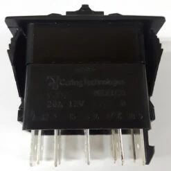 VJD2UXXB-00000-000-XWHT1 On-Off-On Carling V Series Rocker Switch, 2 Ind White Leds