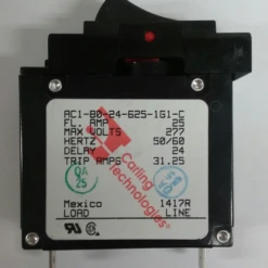 AC1-B0-24-625-1G1-C Carling Single Pole 25 Amp Circuit Breaker, Rocker Type, Spade Terminals