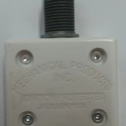 1600-055-150 Push To Reset Circuit Breaker, 15 Amp, White Button, Bent Screw Terminals