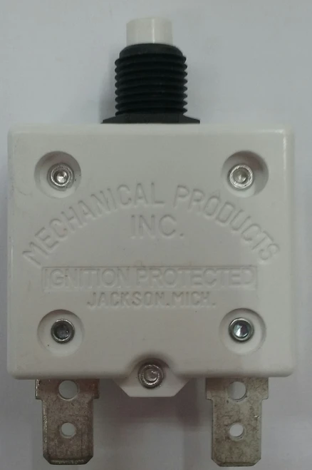 1680-037-300 Push To Reset 30 Amp Circuit Breaker, 3/8-27 Bushing, Spade Terminals, White Button 2 1680-037-300 Push To Reset 30 Amp Circuit Breaker, 3/8-27 Bushing, Spade Terminals, White Button - Image 2