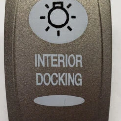 Pewter Interior Docking Carling V Series Rocker Switch Cap, Pewter With 1 White Lens, Master Light Symbol