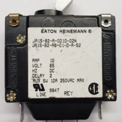 JA1S-B2-AB-01-D-A-52, 10 Amp Breaker With Aux Switch, 65 Volt Dc Rated Circuit Breaker