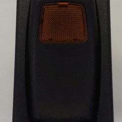 L12D1A601-ABZ00-000 Carling Momentary On-Off Illuminated L Series Rocker Switch, Amber Lens
