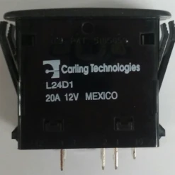 L24D1DN01 Rocker Switch, On-On, Double Pole, Carling L Series, One Dependent Amber Led,