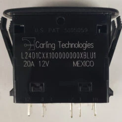 L24D1CXX1 Rocker Switch, On-On, Double Pole, 2 Independent Blue Leds