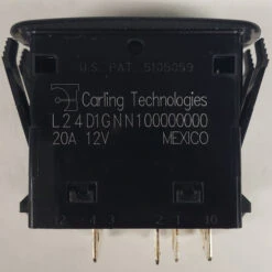 L24D1GNN1 Carling Rocker Switch, On-On, Double Pole, 2 Amber LEDs