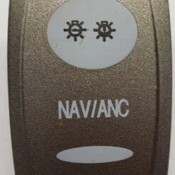 Pewter Nav Anc Carling V Series Rocker Switch Cap, Pewter With 2 White Lens, Nav Anc Symbol
