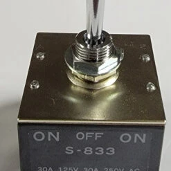 S-833 NKK 30 Amp Box Toggle Switch, 3 Pole On-Off-On, Screw Terminals