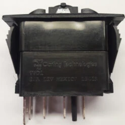 V6D1AN0B Carling V Series Single Pole Rocker Switch, On-Off-On, One Independent Amber Led, Spade Terminals