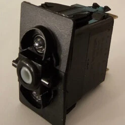 V8D2UXXB-00000-000-XALM1 Carling Momentary On -Off - Momentary On 3 Position Rocker Switch With Soft White LEDs