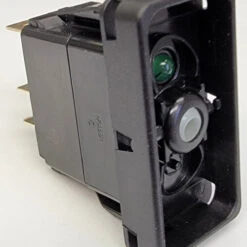 VAD11H01 Carling On-Off 2 Position Double Pole Rocker Switch, Single Green LED & Raised Bezel