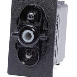 V6D1D66B Carling Rocker Switch, V Series, On-Off-On, Single Pole, Spade Terminals, Two Dependent Lamps