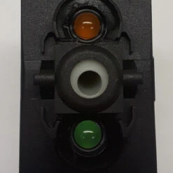 VGD2YNHB- Carling Progressive Rocker Switch, 1 Green Led, 1 Amber Led, Spade Terminals