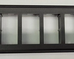 VM6-01 Carling V Series Rocker Switch 6 Gang Black Mounting Panel, Single Piece