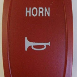 Red Laser Etched Horn Rocker Switch Cap, Horn Icon & Wording, Carling V Series