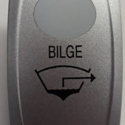 Bilge Rocker Switch Cap, Nickel With 1 White Lens, Bilge Icon, Carling V Series