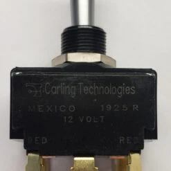 LT-2561-610-012-XAS1 Carling On-Off-On Red Lit Tip Double Pole Toggle Switch, Lit In On Positions, 7 Spade Terminals